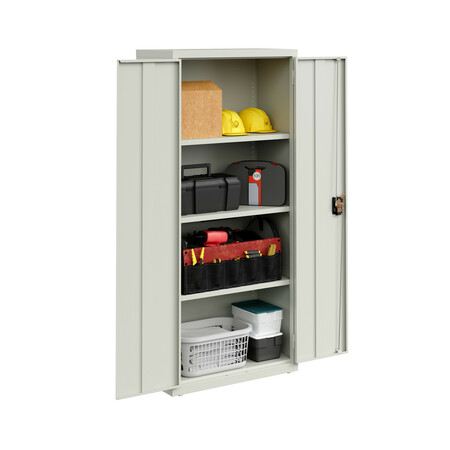 Hirsh Welded Steel Storage Cabinet with 4 Shelves, 15in D x 30in W x 66in H, Light Gray 26148